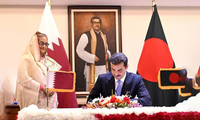 বাংলাদেশ ও কাতারের মধ্যে ৫টি চুক্তি এবং ৫টি সমঝোতা স্মারক সই
