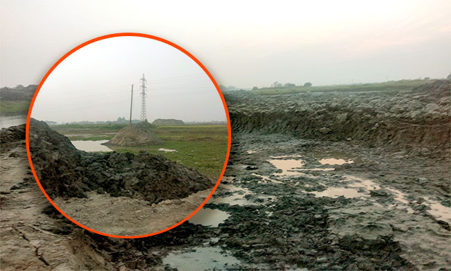 ধলেশ্বরি নদীর সরকারী খাস জমির মাটি হরিলুট! মাসওয়ারা দিয়ে চলেছে মাটি বিক্রি, অভিযোগ স্থানীয়দের। &nbsp;&nbsp;
