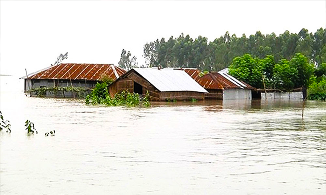 কমলগঞ্জে বন্যার পানি নেমে যাওয়ায় আবাসস্থলে ফিরছেন মানুষ &nbsp;&nbsp;